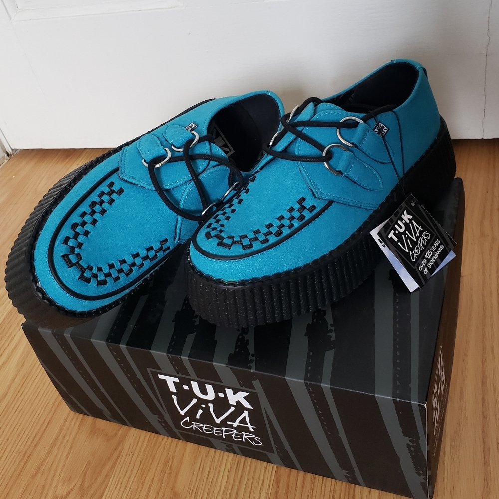 NWT Teal Suede Platform Viva Mondo Creepers (T.U.K.)